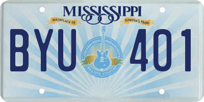MS license plate BYU401
