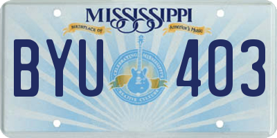 MS license plate BYU403