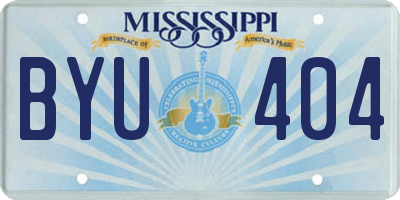 MS license plate BYU404