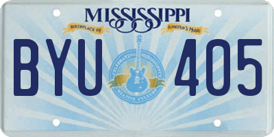 MS license plate BYU405