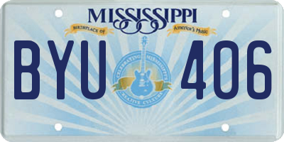 MS license plate BYU406