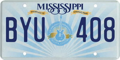 MS license plate BYU408