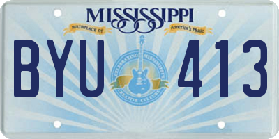 MS license plate BYU413