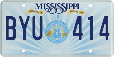 MS license plate BYU414