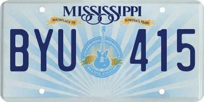 MS license plate BYU415