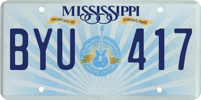 MS license plate BYU417
