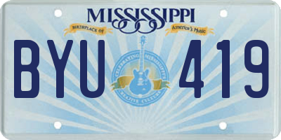 MS license plate BYU419