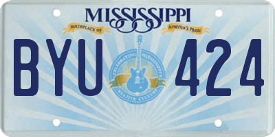 MS license plate BYU424