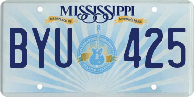MS license plate BYU425