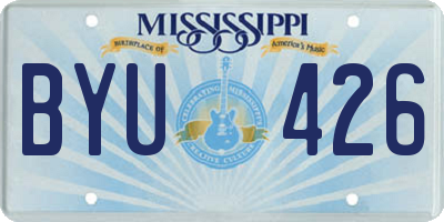 MS license plate BYU426