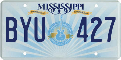 MS license plate BYU427