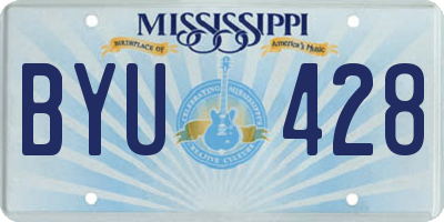 MS license plate BYU428