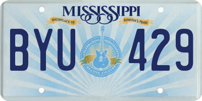 MS license plate BYU429