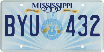 MS license plate BYU432