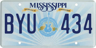 MS license plate BYU434