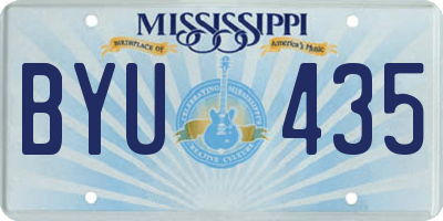MS license plate BYU435