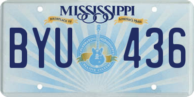 MS license plate BYU436