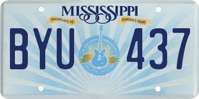 MS license plate BYU437