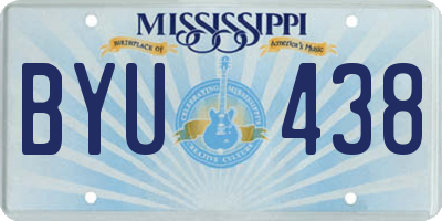 MS license plate BYU438