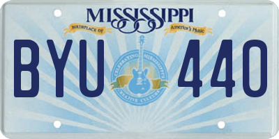 MS license plate BYU440