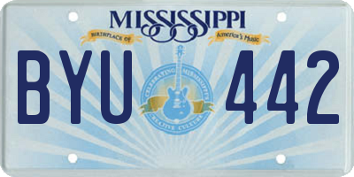MS license plate BYU442
