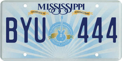 MS license plate BYU444