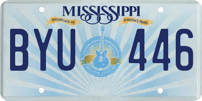 MS license plate BYU446