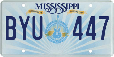 MS license plate BYU447