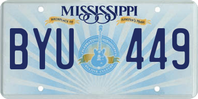 MS license plate BYU449