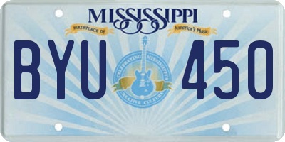 MS license plate BYU450