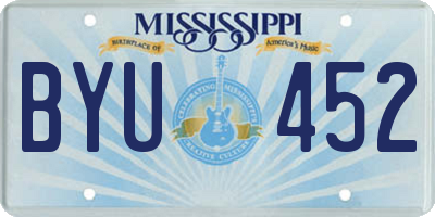 MS license plate BYU452