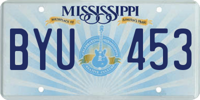 MS license plate BYU453
