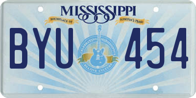 MS license plate BYU454