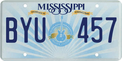 MS license plate BYU457
