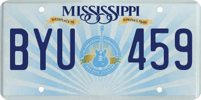 MS license plate BYU459