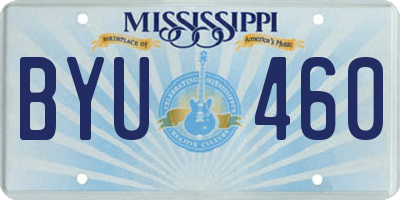 MS license plate BYU460