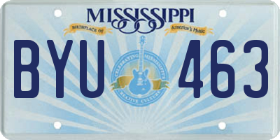 MS license plate BYU463