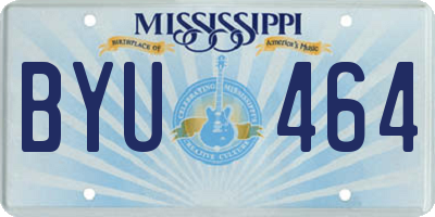 MS license plate BYU464