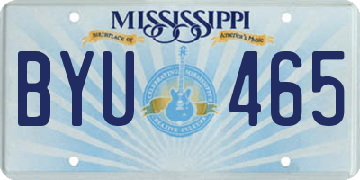 MS license plate BYU465