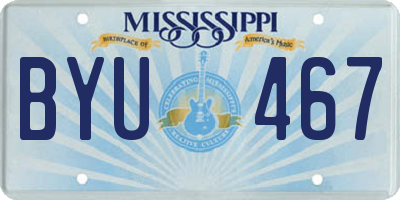MS license plate BYU467