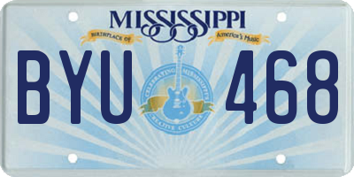 MS license plate BYU468