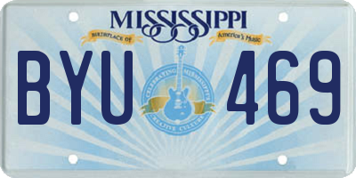 MS license plate BYU469