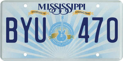 MS license plate BYU470