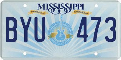 MS license plate BYU473