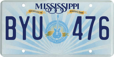 MS license plate BYU476