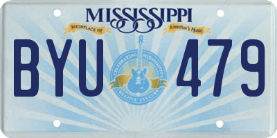 MS license plate BYU479