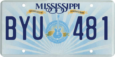 MS license plate BYU481