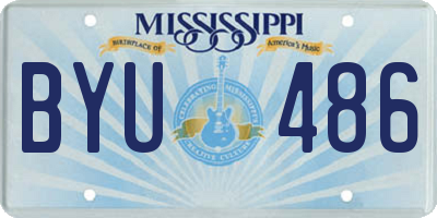 MS license plate BYU486