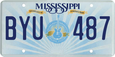 MS license plate BYU487