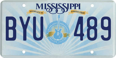 MS license plate BYU489